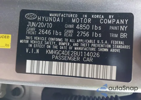 2011 Hyundai Genesis 3.8 из США, поврежденный, VIN KMHGC4DE2BU114026